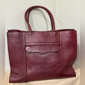 Rebecca Minkoff Large Burgundy Colored Leather Tote-Pre-loved